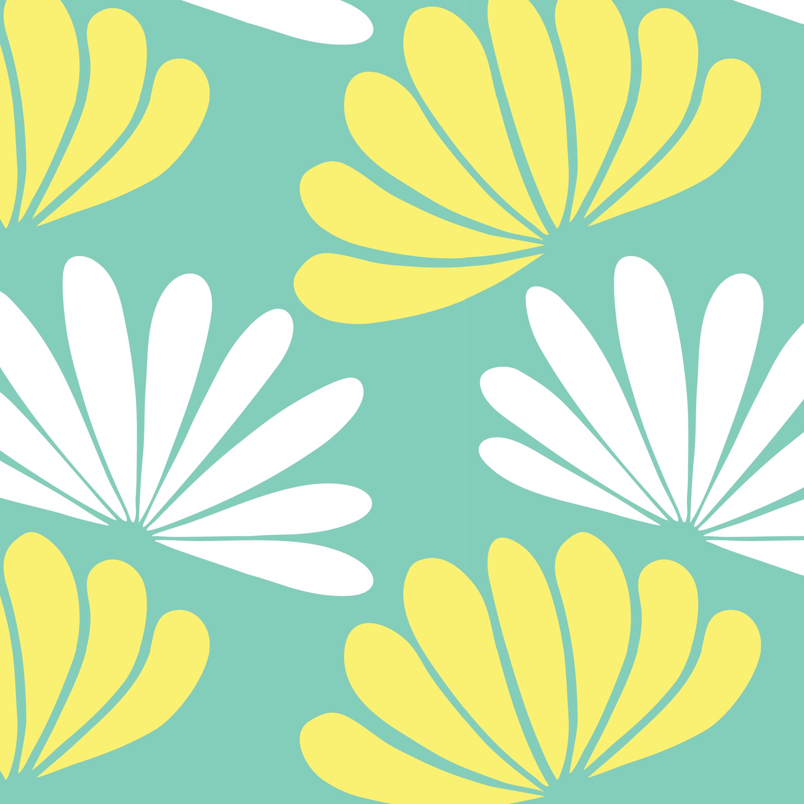 yellow and white seaslug patterns on a mint green background
